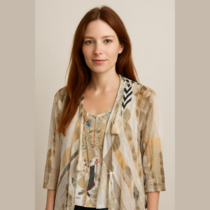 NESS MUTLI COLOR MESH  BLOUSE SIZE X LARGE